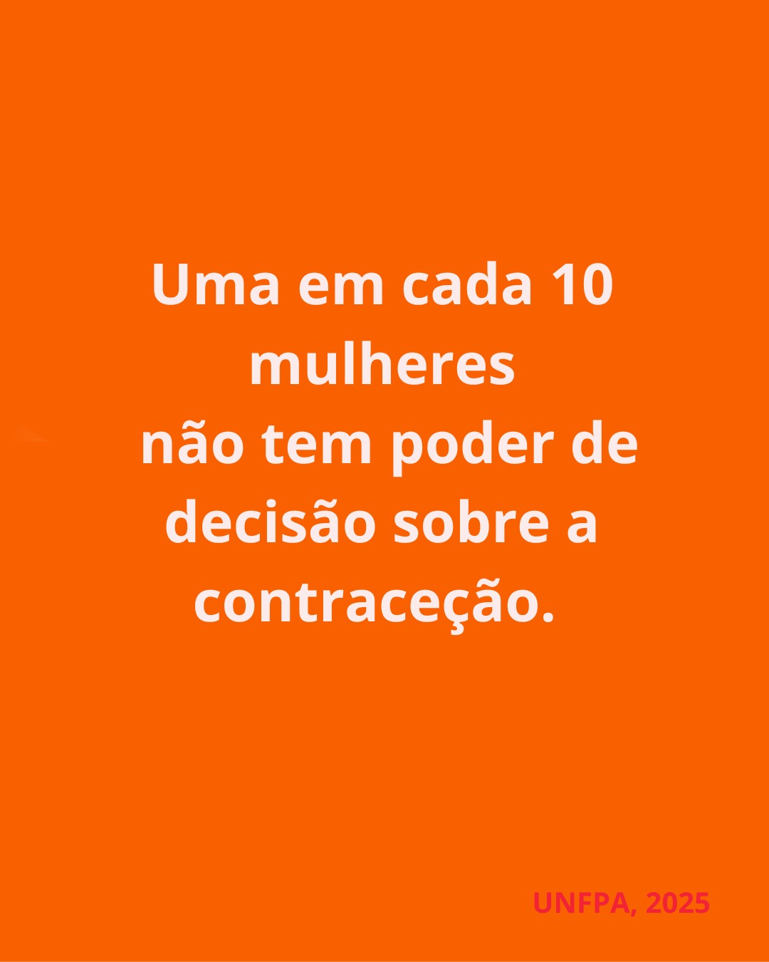 Uma em cada 10 mulheres não tem poder de decisão sobre a contraceção.
