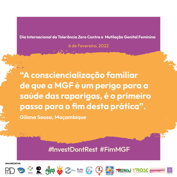 A consciencialização familiar de que a MGF é um perigo para a saúde das raparigas é o primeiro passo para o fim desta prática - Gilana Sousa, Moçambique